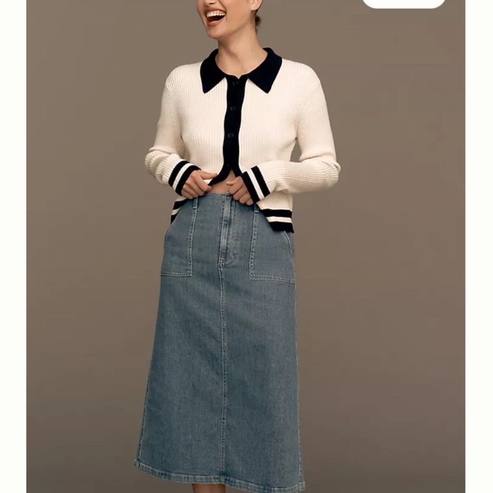 Le Jean Denim Midi Skirt